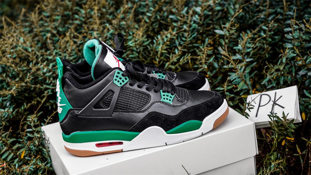 PK GOD Jordan 4 Retro SB Black Green RETAIL MATERIALS READY TO SHIP